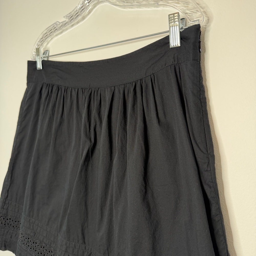 Loft Black Cotton Eyelet Skirt